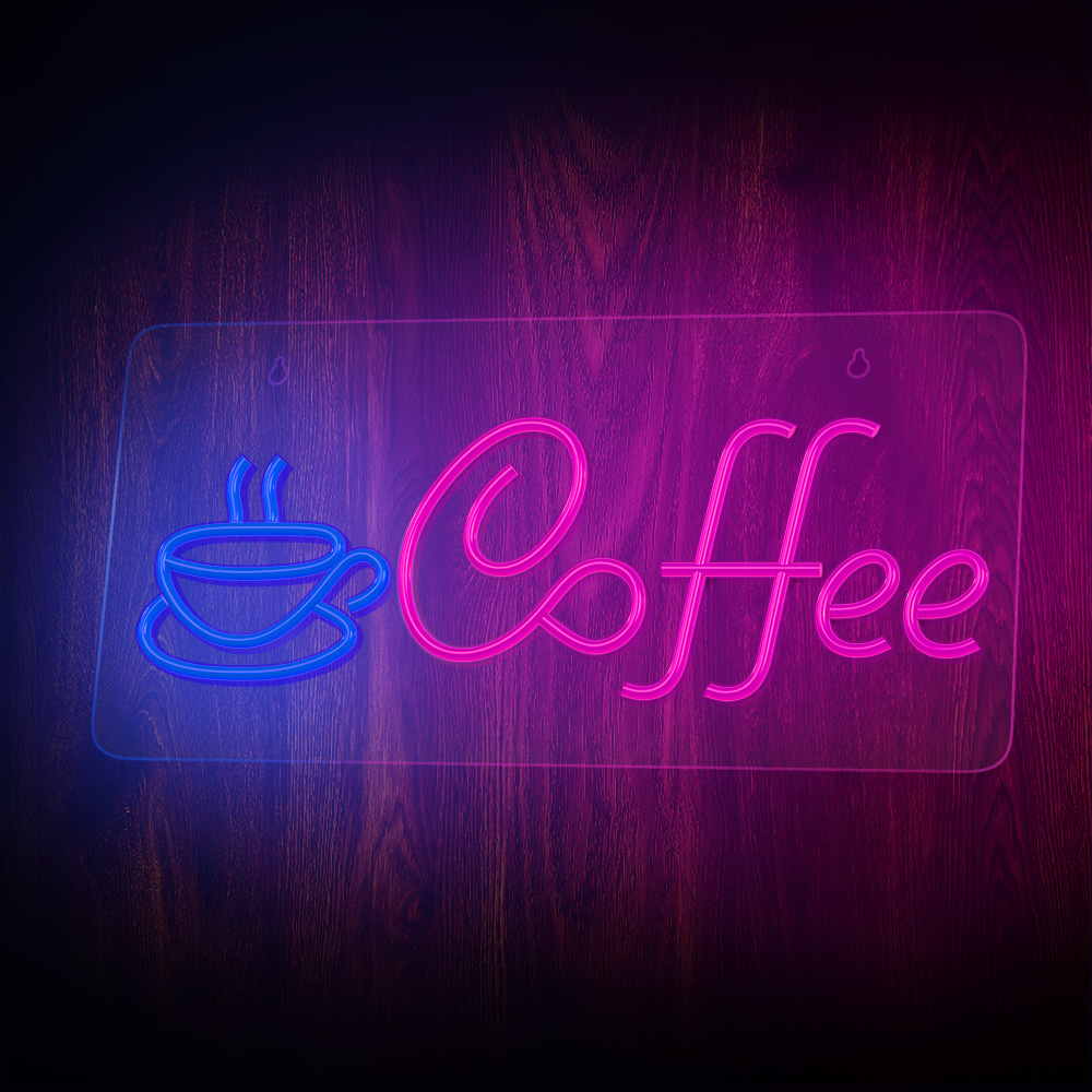 Neonskilt PLEXI LED COFFEE pink blue NNE11 Neolia