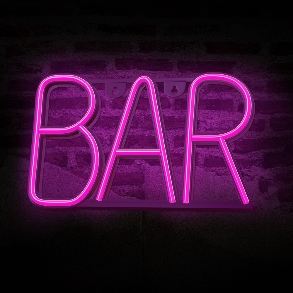 Neonskilt LED BAR pink Bat + USB FLNE24 Forever Light