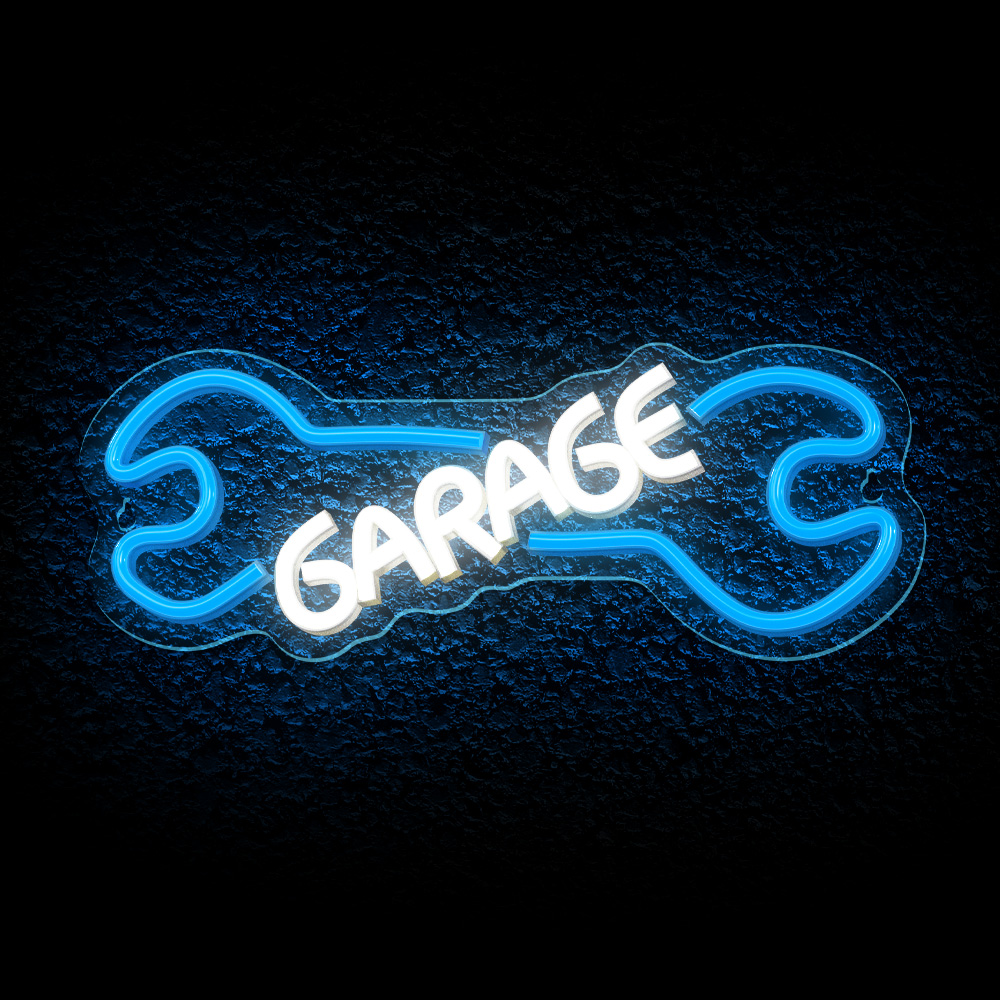 Neonskilt PLEXI LED GARAGE blue white NNE22 Neolia